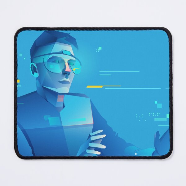 Item preview, concept of virtual reality or augmented reality, character design of tech user wearing smart glasses working in cyberspace presented with cyberpunk style designed and sold by NiamLab.