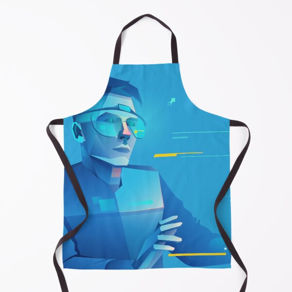 Item preview, concept of virtual reality or augmented reality, character design of tech user wearing smart glasses working in cyberspace presented with cyberpunk style designed and sold by NiamLab.