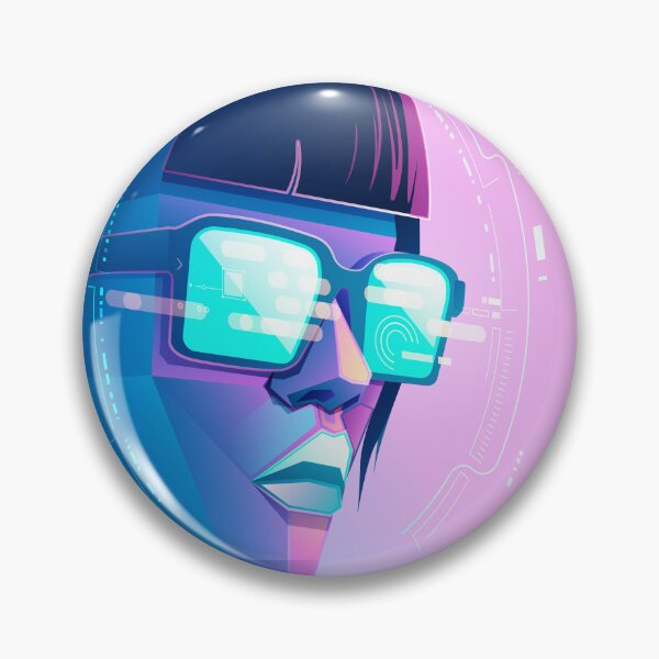 Item preview, concept of virtual reality or augmented reality, character design of sexy tech user wearing smart glasses working in cyberspace presented with cyberpunk style designed and sold by NiamLab.
