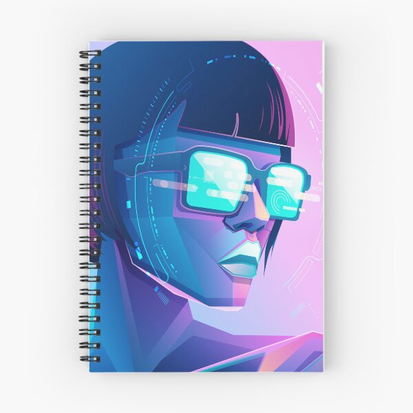 Item preview, concept of virtual reality or augmented reality, character design of sexy tech user wearing smart glasses working in cyberspace presented with cyberpunk style designed and sold by NiamLab.