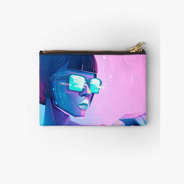 Item preview, concept of virtual reality or augmented reality, character design of sexy tech user wearing smart glasses working in cyberspace presented with cyberpunk style designed and sold by NiamLab.