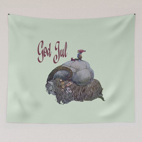Item preview, God Jul Scandinavian Julbocken Yule Goat After John Bauer designed and sold by taiche.