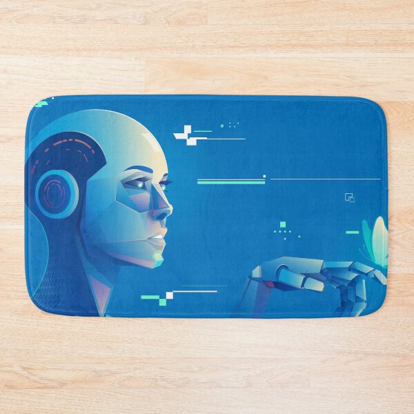 Item preview, concept of machine learning or deep learning, character design of sexy artificial intelligence playing with butterfly presented with cyberpunk style designed and sold by NiamLab.