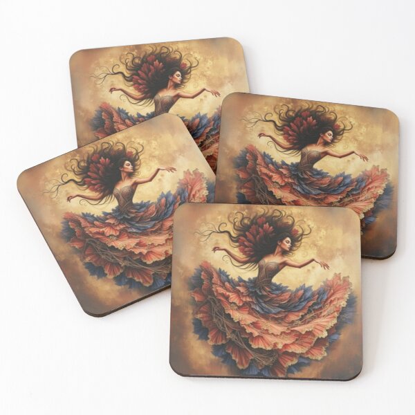 Item preview, The Unfurling Dancer. Petals of Passion ​Golden Reverie. designed and sold by ZyVoAli.