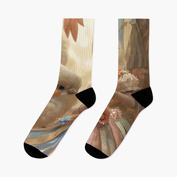 Item preview, Cozy Fairytale Scene – Birds Making a Dress with Ribbons designed and sold by Valeree Store.