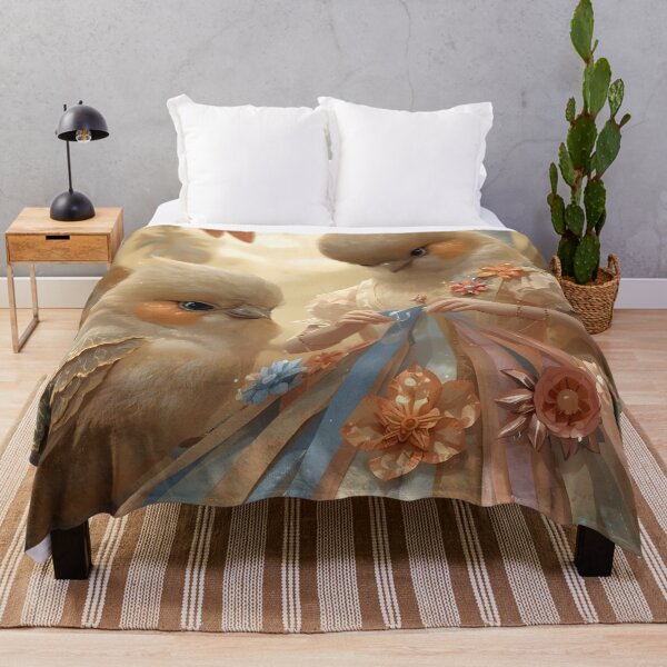 Item preview, Cozy Fairytale Scene – Birds Making a Dress with Ribbons designed and sold by Valeree Store.