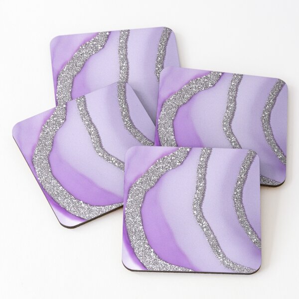 Item preview, Lavender agate pattern with silver glitter vein accents designed and sold by SassyArtistry.