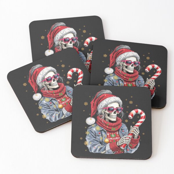 Item preview, Fashionable Skeleton Girl with Candy Cane | Cute Gothic Christmas Art designed and sold by ColorSplash123.