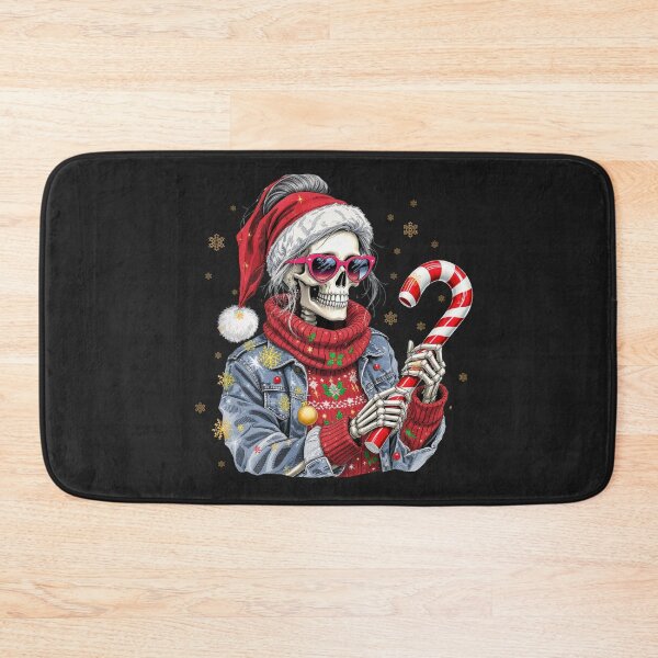Item preview, Fashionable Skeleton Girl with Candy Cane | Cute Gothic Christmas Art designed and sold by ColorSplash123.