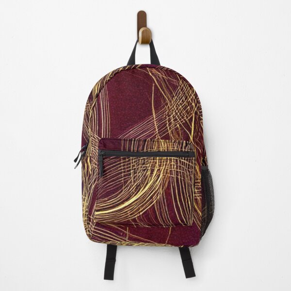 Item preview, Golden abstract spiral lines on deep burgundy textured background designed and sold by SassyArtistry.