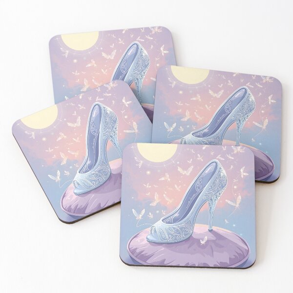 Item preview, Moonlit Magic – Glass Slipper on Velvet Cushion Artwork designed and sold by Valeree Store.