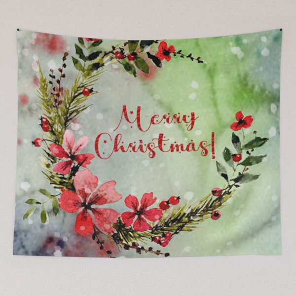Item preview, Watercolour Christmas wreath designed and sold by WatercolourLily.