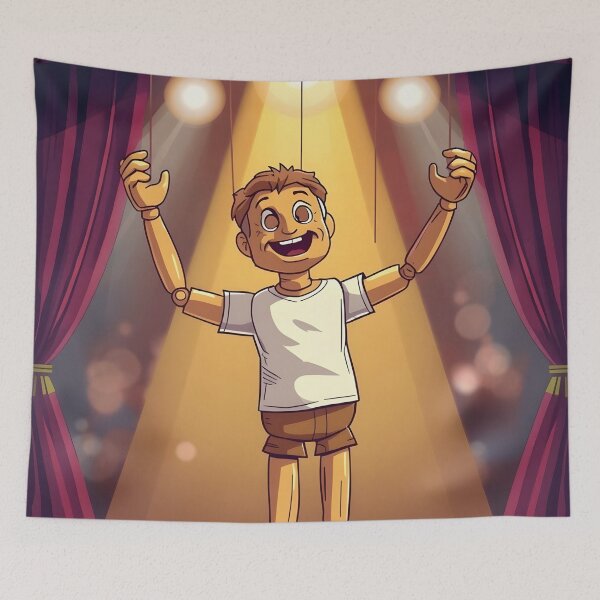 Item preview, Storybook Stage – Dancing Puppet in Vintage Glow designed and sold by Valeree Store.