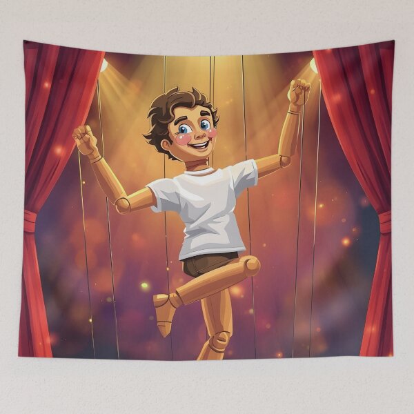 Item preview, Circus Lights Magic – Wooden Puppet Fantasy Artwork designed and sold by Valeree Store.