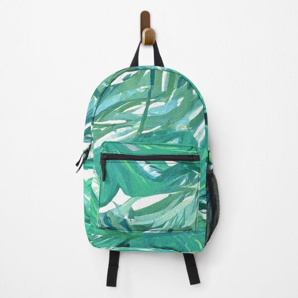 Item preview, Tropical palm and monstera leaf seamless pattern in green tones designed and sold by SassyArtistry.