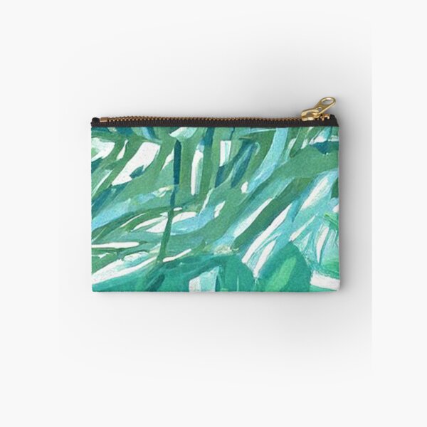 Item preview, Tropical palm and monstera leaf seamless pattern in green tones designed and sold by SassyArtistry.
