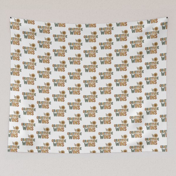 Item preview, Gratitude Wins Motivational Retro Fall Design designed and sold by Gurjeetpixelart.