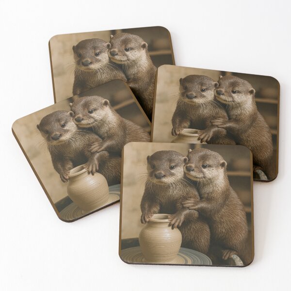 Item preview, Otters Ghost It Up at the Pottery Wheel designed and sold by Tridentulus.