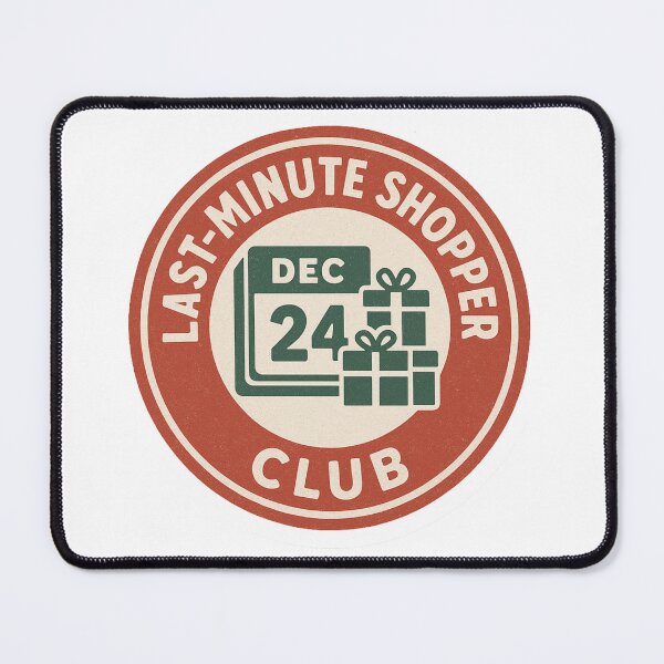 Item preview, Last-Minute Shopper Club – Funny Christmas Eve Procrastinator Badge Design designed and sold by NitkiStudio.