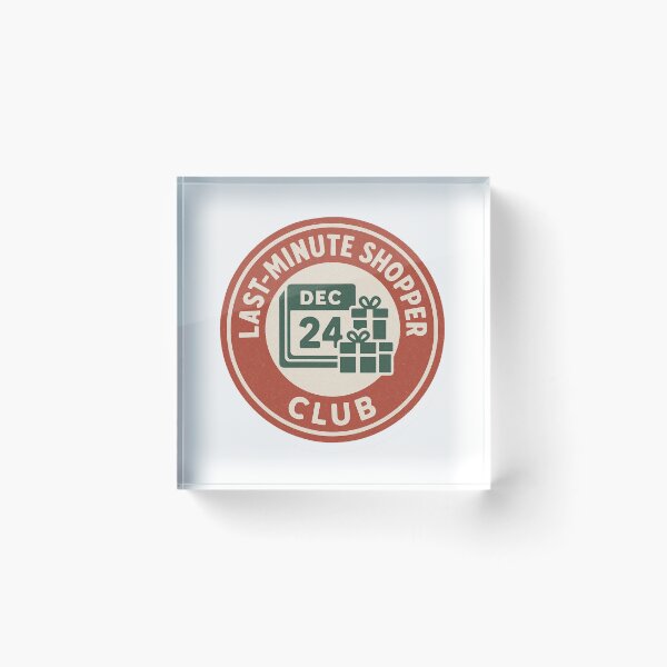 Item preview, Last-Minute Shopper Club – Funny Christmas Eve Procrastinator Badge Design designed and sold by NitkiStudio.