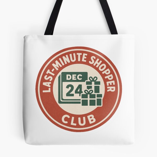 Item preview, Last-Minute Shopper Club – Funny Christmas Eve Procrastinator Badge Design designed and sold by NitkiStudio.