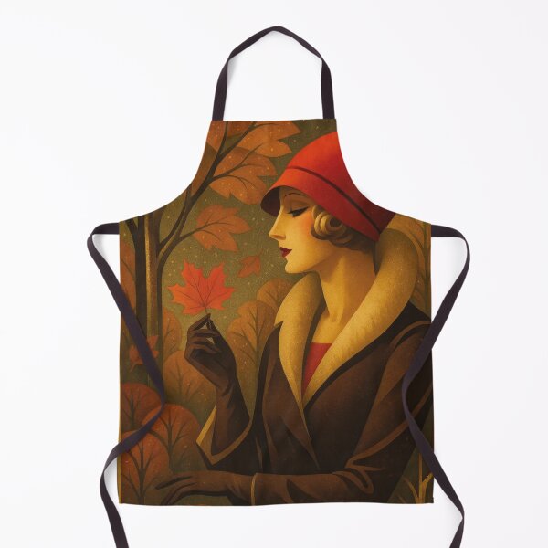Item preview, Vintage woman in autumn, 1930s illustration designed and sold by Mauswohn.