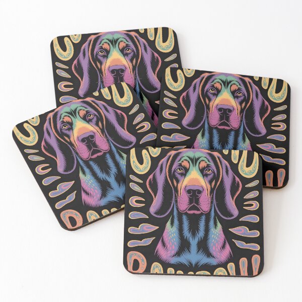 Item preview, Rainbow Coonhound — Psychedelic Dog Art designed and sold by Glyph Lab.