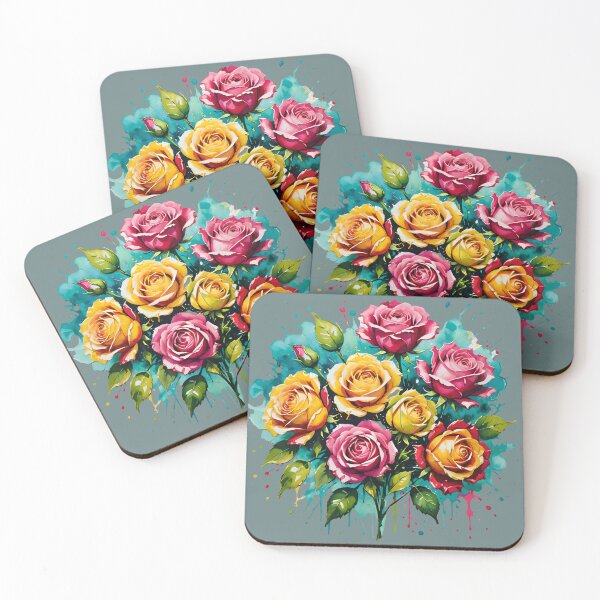 Item preview, Roses Make a Splash Abstract Painting designed and sold by KiwiArtistDK.