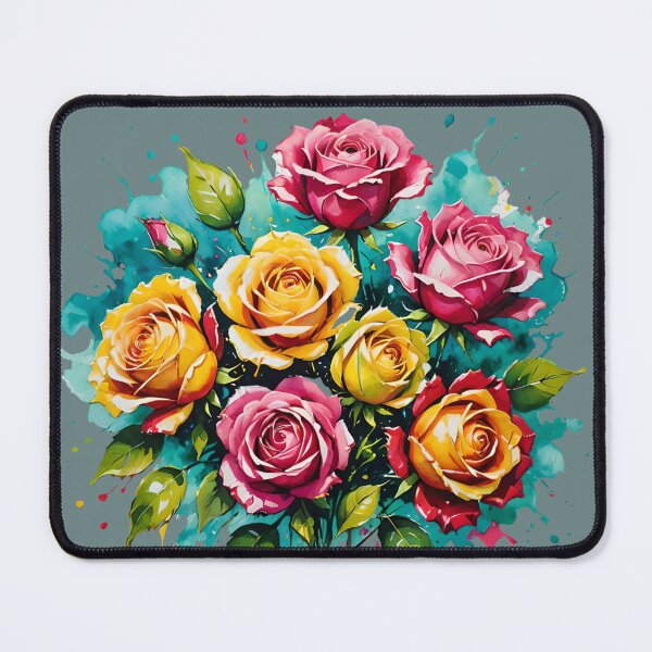 Item preview, Roses Make a Splash Abstract Painting designed and sold by KiwiArtistDK.