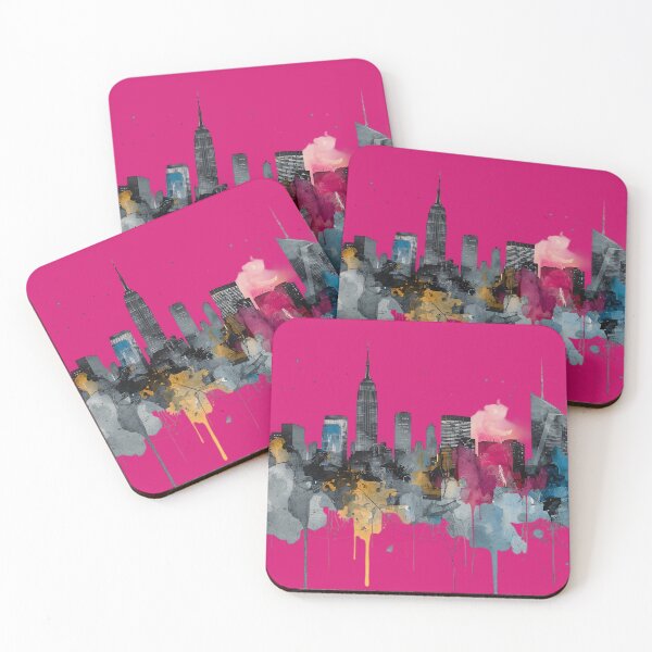 Item preview, "Urban Dreams Watercolor Skyline", "City Rhythm in Colors" designed and sold by KiraChie.