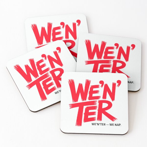 Item preview, Typographic Art: Bold Red Motto for Winter Hibernation Lovers. 'WE'N'TER' Pun for Indoor Comfort. designed and sold by SplashTastic.