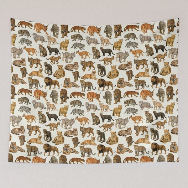 Item preview, Wild Cats of the World Illustration Chart designed and sold by kakarikihill.