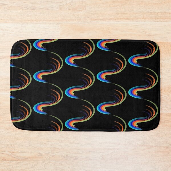 Item preview, Abstract blue orage green swirling wavy S-shaped curve designed and sold by PATTERN4HAPPY.