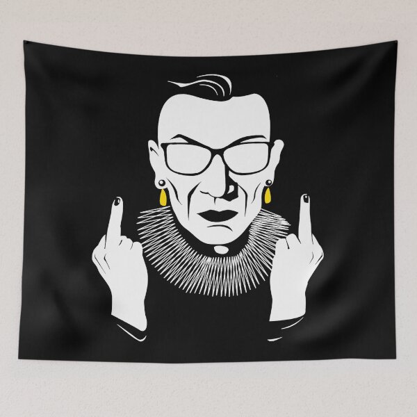 Item preview, Ruth Bader Ginsburg Yellow Earrings Sketch designed and sold by Ashackenna.