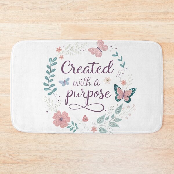 Item preview, Created with a Purpose | Feminine Christian Inspirational quote designed and sold by The Pawffee Shop.