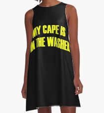 Cape superhero cape washing machine A-Line Dress