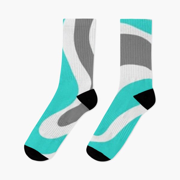 Item preview, Flowing abstract turquoise white, and gray wavy patterns designed and sold by PATTERN4HAPPY.