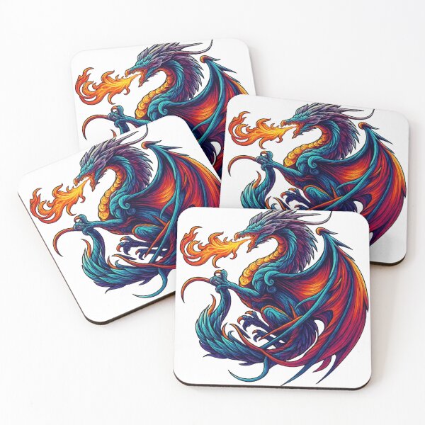Item preview, Vibrant Fire-Breathing Dragon - A Burst of Color and Power designed and sold by PdliazM.