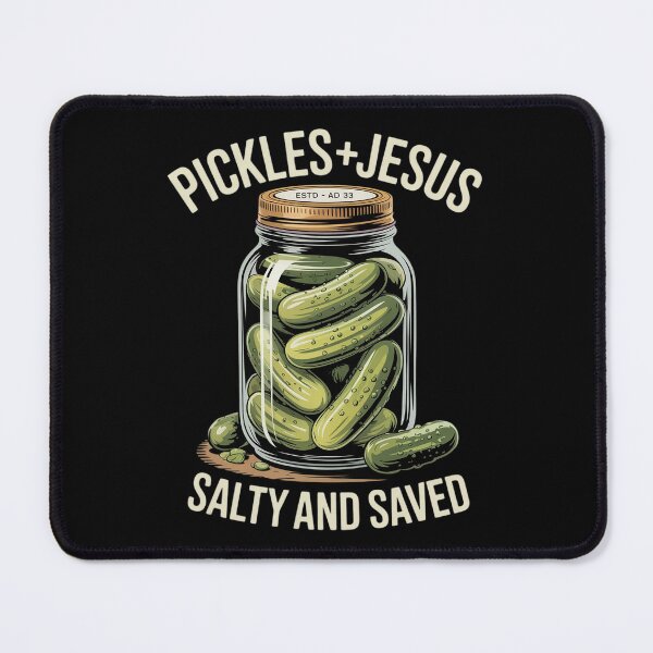 Item preview, Funny Pickles Jesus Salty and Saved Jesus and Pickles designed and sold by Jadiantukora.