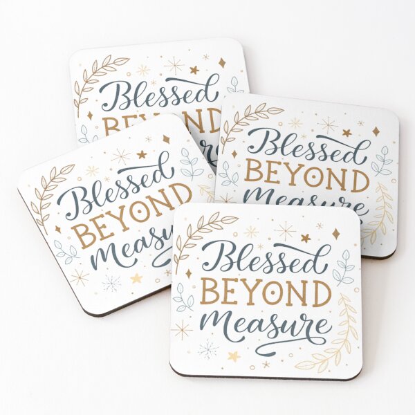 Item preview, Blessed Beyond Measure | Modern Christian Gratitude Quote designed and sold by The Pawffee Shop.