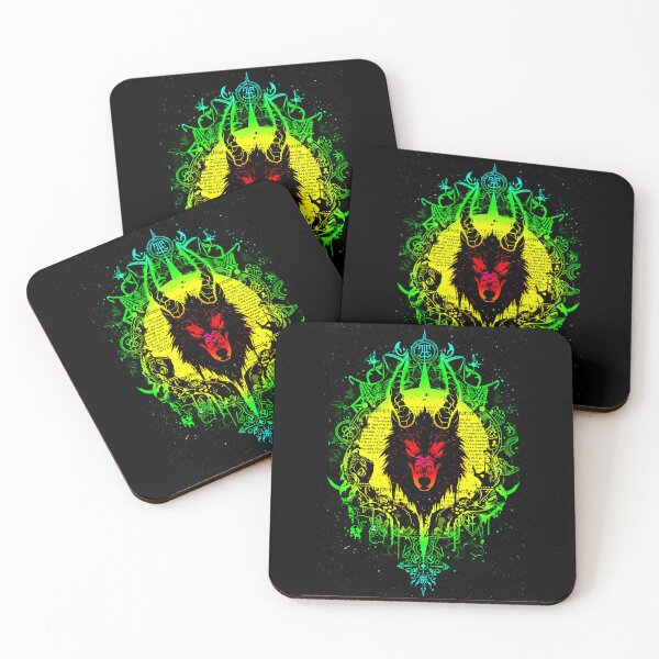 Item preview, Neon Baphomet Wolf – Dark Gothic Abstract designed and sold by Neer arts.