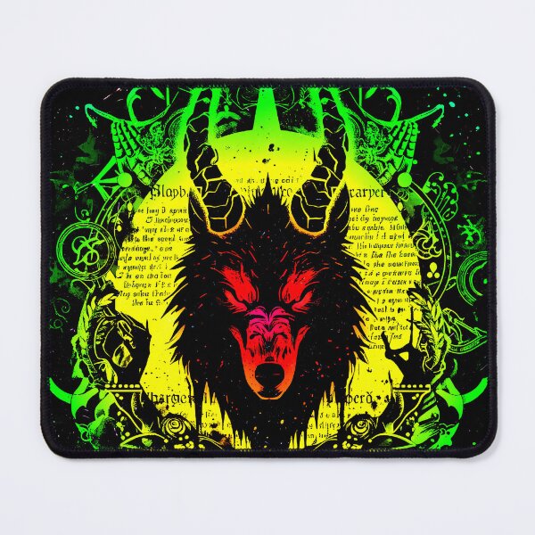Item preview, Neon Baphomet Wolf – Dark Gothic Abstract designed and sold by Neer arts.