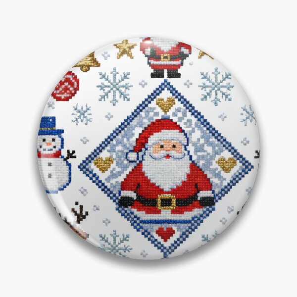 Item preview, Romanian Christmas Embroidery – Folk Cross Stitch with Santa, Reindeer & Snowflakes designed and sold by Maximilianos.