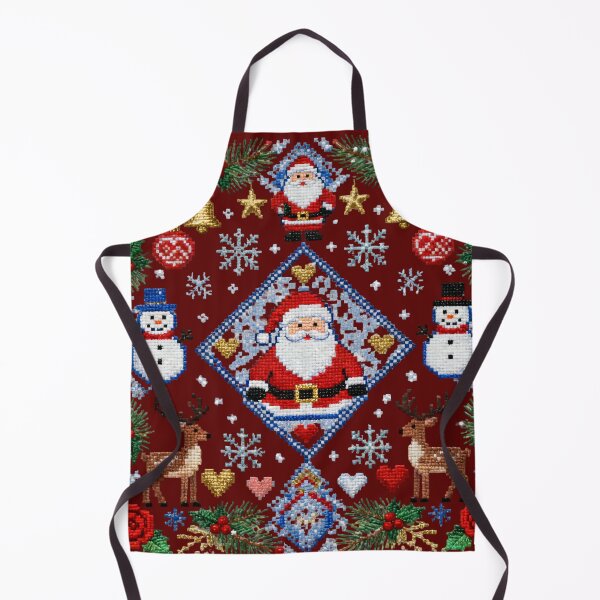 Item preview, Romanian Christmas Embroidery – Folk Cross Stitch with Santa, Reindeer & Snowflakes designed and sold by Maximilianos.