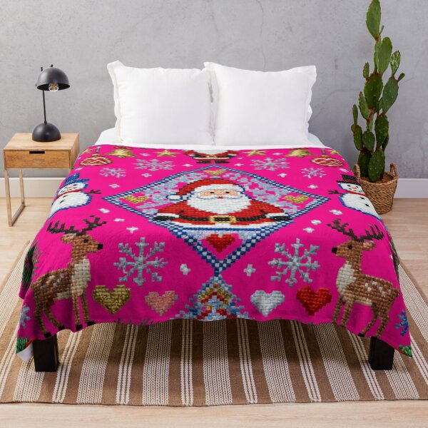 Item preview, Romanian Christmas Embroidery – Folk Cross Stitch with Santa, Reindeer & Snowflakes designed and sold by Maximilianos.