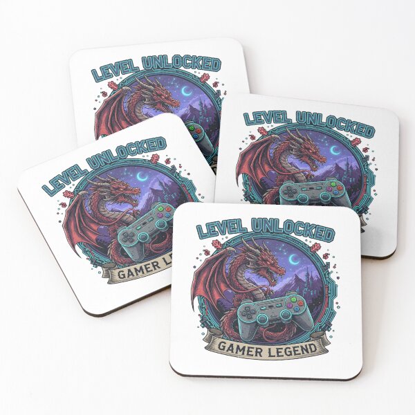 Item preview, Level Unlocked: Gamer Legend Dragon & Controller Fantasy Gaming Design designed and sold by Sushikidsntod.