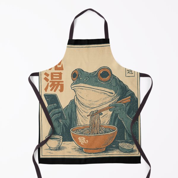 Item preview, Japanese Frog Ukiyo-e Eating Ramen Vintage Art Print designed and sold by haitrieuic96.