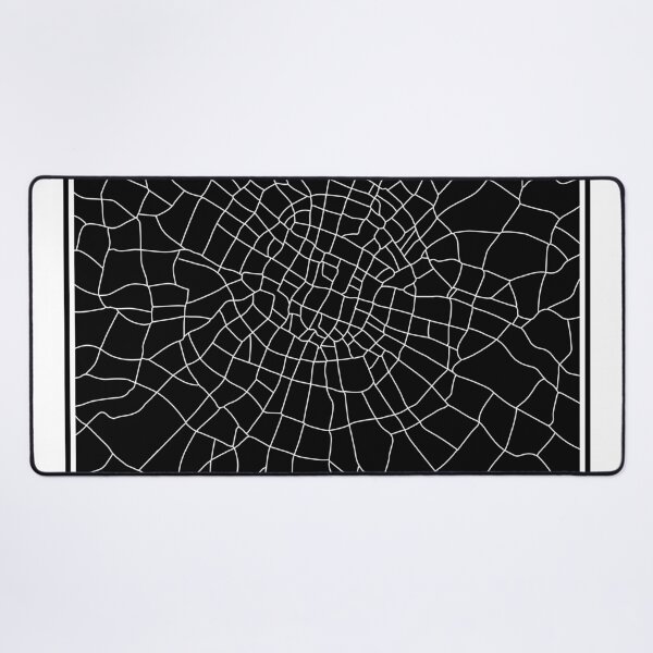 Item preview, Double-Framed Black and White City Map 1 – Minimalist Abstract Line Art Wall Print designed and sold by ZorianArt.