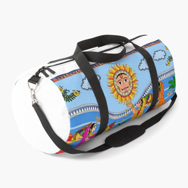 Item preview, Indian Folk Art Sun Worship Painting – Vibrant Cultural Madhubani Style designed and sold by Kruti Collection.