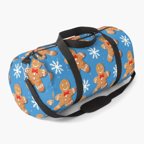 Item preview, Gingerbread Men and Snowflakes – Cute Christmas Pattern with Smiling Cookies and Festive Blue Background designed and sold by PixelVibe782.